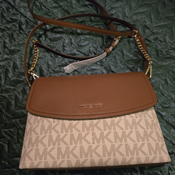Michael Kors Brown and Cream Crossbody Bag - Picture 1 of 9